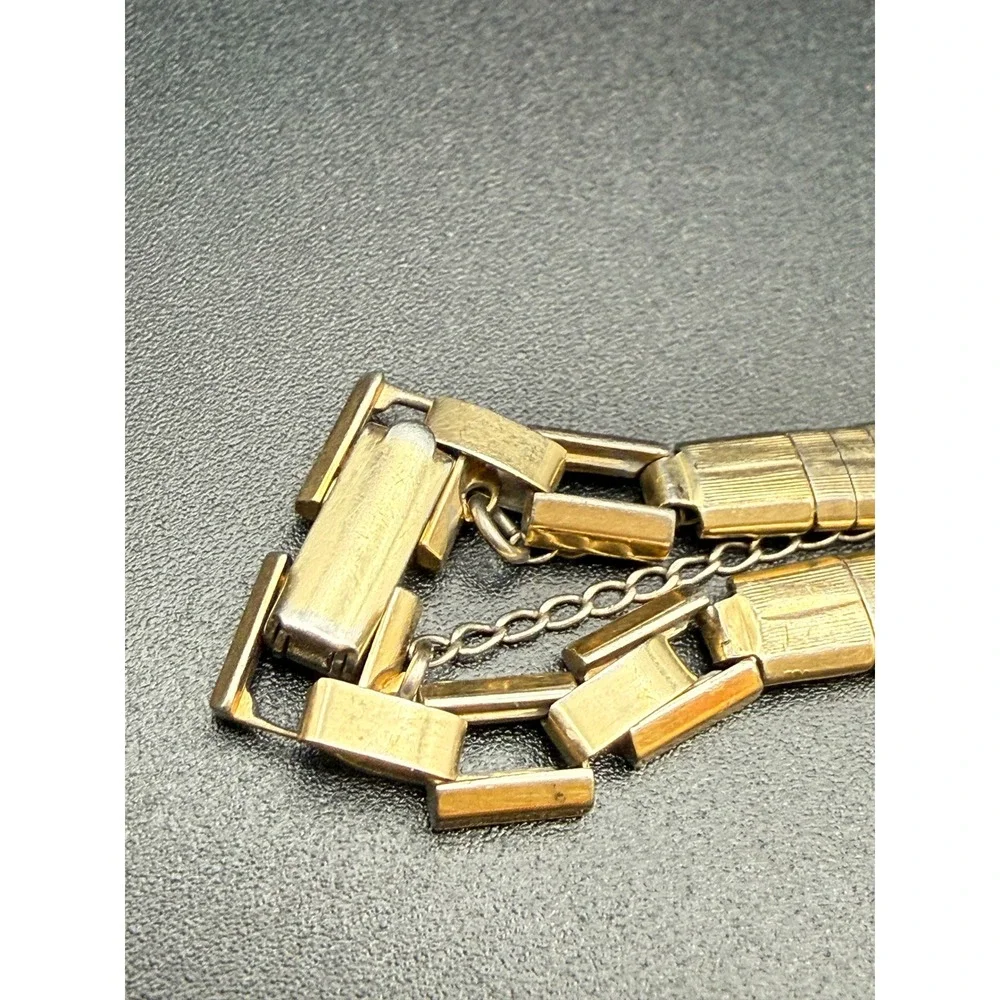 Kreisler Vintage Watch Band 1/20 10KT Gold Filled Textured Link Safety Chain USA